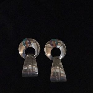 25% Bundle Discount!Large Silver earrings w/stones